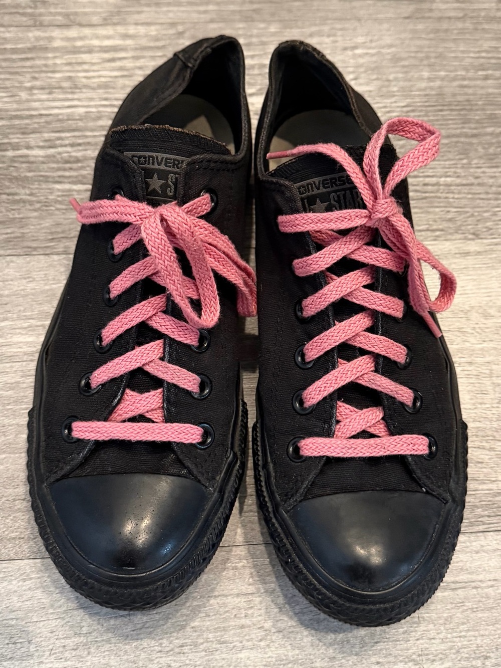 Converse All-Star Black Monochrome w/ Pink Laces